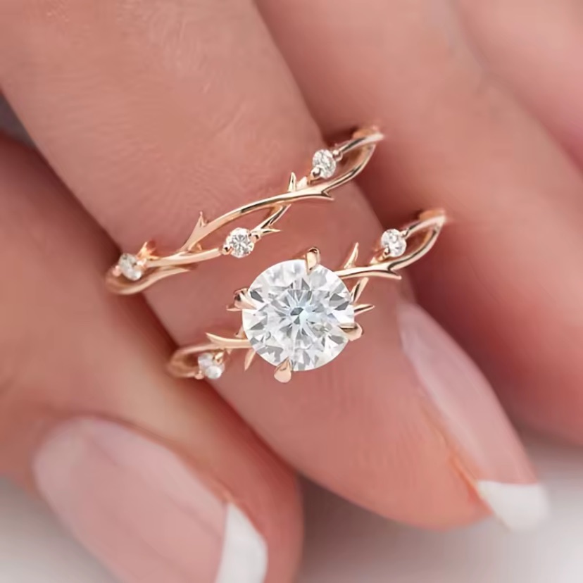 18k Vermeil Rose Gold And White Topaz Women's Ring